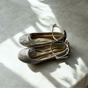 Monsoon Gold Glitter Ballet Flats